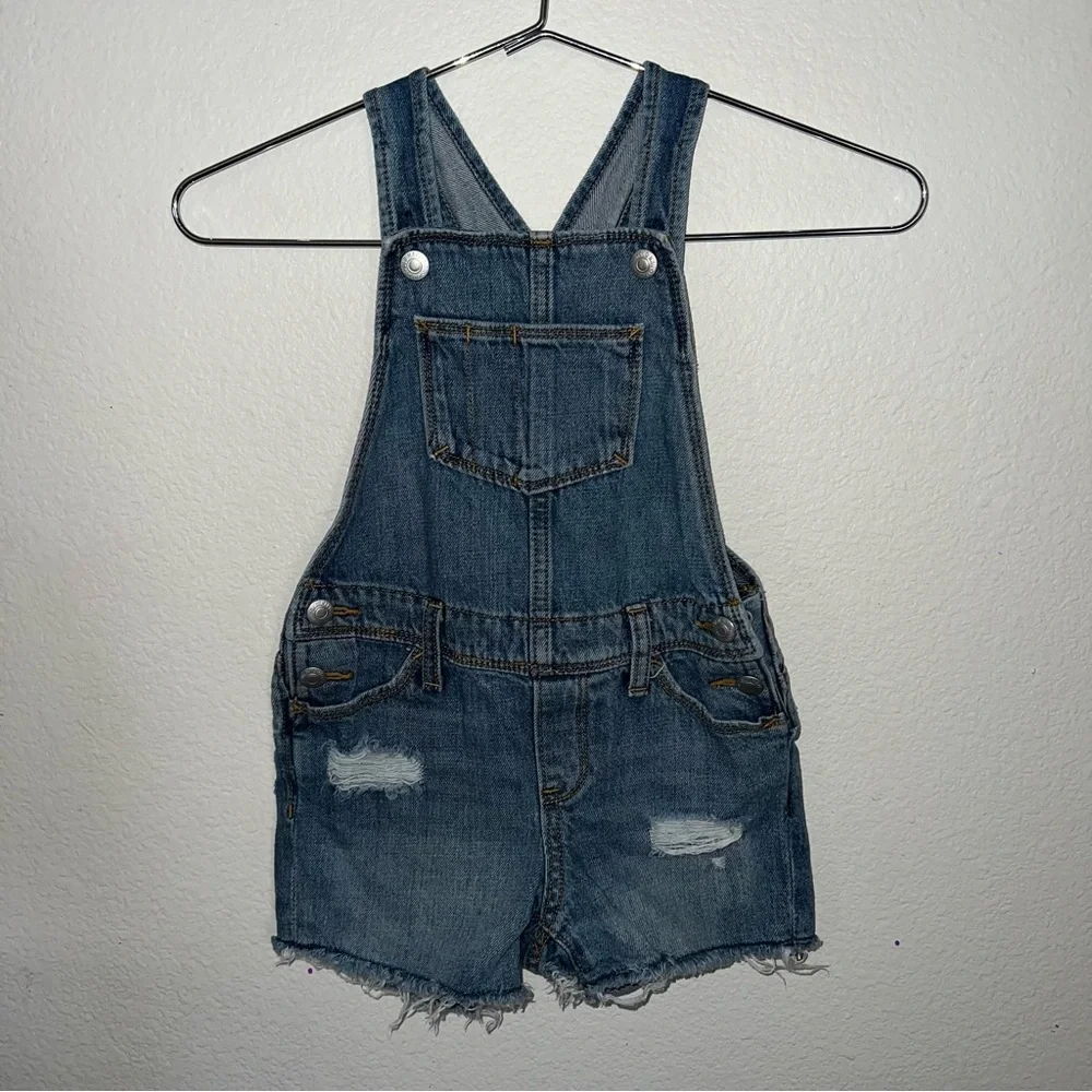 Old Navy Jean Denim Shorts Overalls Size 6-7